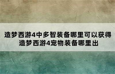 造梦西游4中多智装备哪里可以获得 造梦西游4宠物装备哪里出